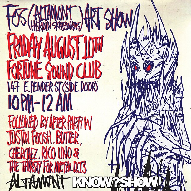 Heroin Skateboards Fos Art show Vancouver BC